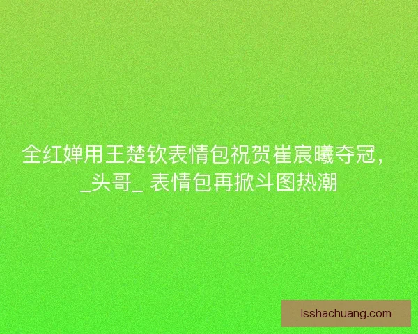 全红婵用王楚钦表情包祝贺崔宸曦夺冠，_头哥_ 表情包再掀斗图热潮