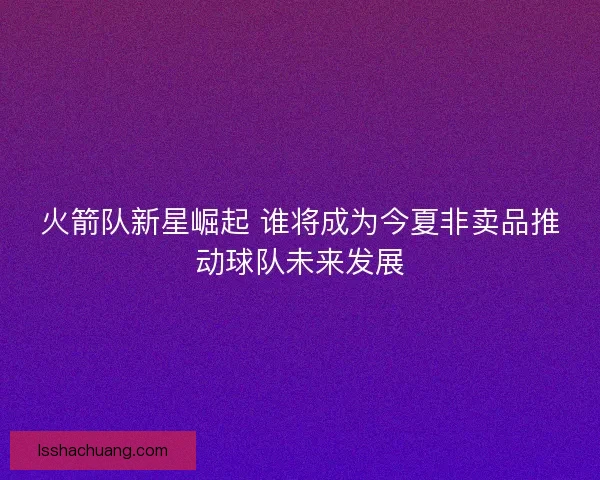 火箭队新星崛起 谁将成为今夏非卖品推动球队未来发展