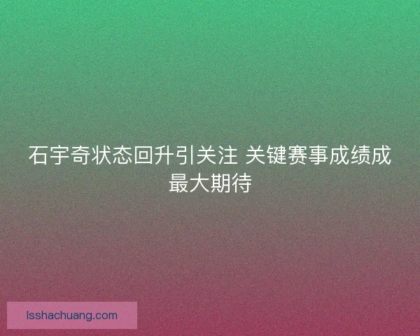 石宇奇状态回升引关注 关键赛事成绩成最大期待